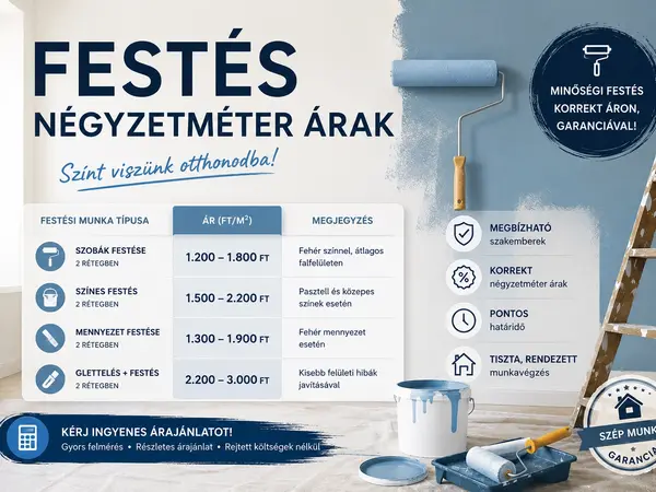Festés négyzetméter árak 2026-ban Budapesten
