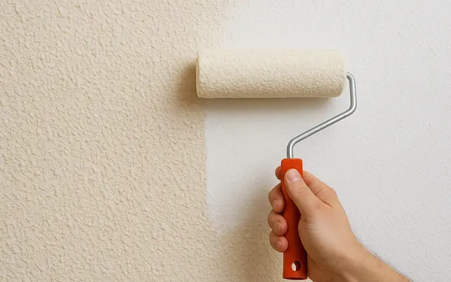 Fűrészporos tapéta festése diszperziós festékkel