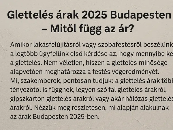 Glettelés árak 2025-ben
