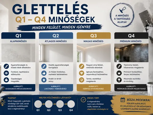 Glettelés minőségek Q1 Q2 Q3 Q4 2026